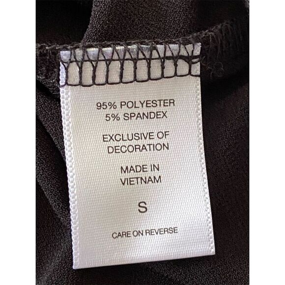 New York & Company 7th Avenue Black High Neck Ruffle Sleeve Blouse Size S - Picture 4 of 12